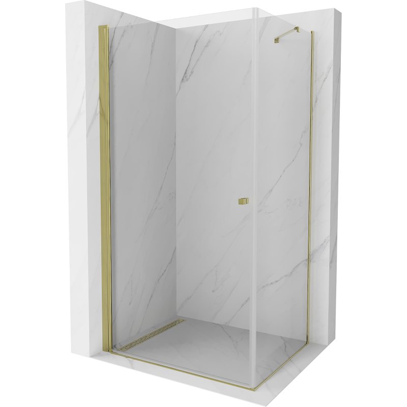 Mexen Pretoria kabina prysznicowa uchylna 80 x 70 cm, transparent, złota - 852-080-070-50-00