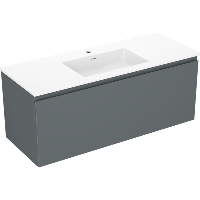 Mexen Orio Badezimmerschrank 120 cm mit Waschbecken Otis, 1 Schublade, grafit matt/weiß matt - 91A10-12047-1-BF66-W18M01