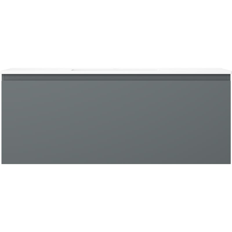Mexen Orio 120 cm bathroom cabinet with Otis sink, 1 drawer, matte graphite/white matte - 91A10-12047-1-BF66-W18M01
