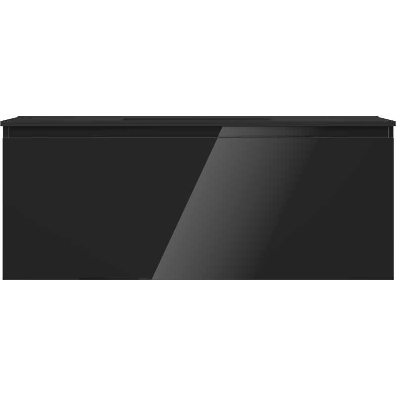 Mexen Orio armario de baño 120 cm con lavabo Otis, 1 cajón, negro brillo/negro mate - 91A10-12047-1-BF70-W18M71
