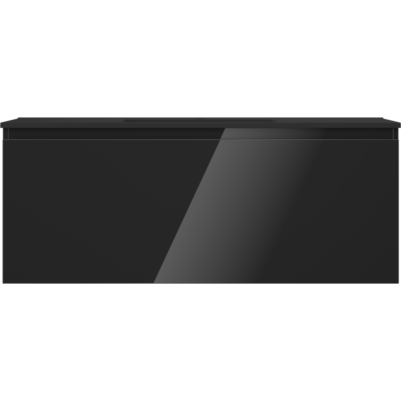 Mexen Orio badkamerkast 120 cm met wastafel Otis, 1 lade, zwart glans/zwart mat - 91A10-12047-1-BF70-W18M71