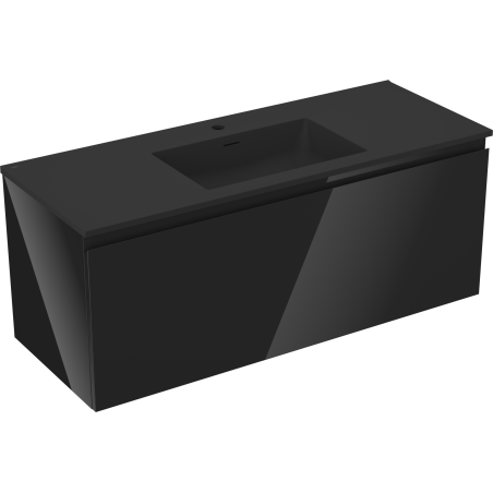 Mexen Orio armario de baño de 120 cm con lavabo Otis, 1 cajón, negro brillo/negro mate - 91A10-12047-1-BF70-W18M71
