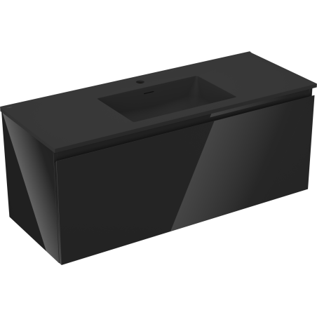 Mexen Orio armoire de salle de bain 120 cm avec lavabo Otis, 1 tiroir, noir brillant/noir mat - 91A10-12047-1-BF70-W18M71