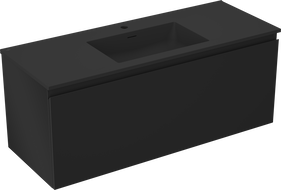 Mexen Orio Badezimmerschrank 120 cm mit Waschbecken Otis, 1 Schublade, schwarz matt - 91A10-12047-1-BF71-W18M71