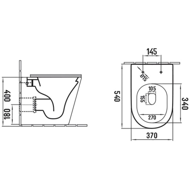 Mexen Rico Stand-WC Rimless mit Slim-Absenkautomatik-Sitz, Duroplast, Schwarz Matt - 32724085