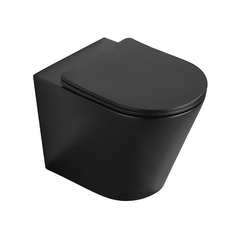 Mexen Rico staand Rimless wc met langzaam sluitende slanke duroplast bril, zwarte mat - 32724085