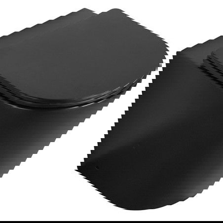 Mexen Rico vaso WC a pavimento Rimless con sedile a chiusura rallentata slim, duroplast, nero opaco - 32724085