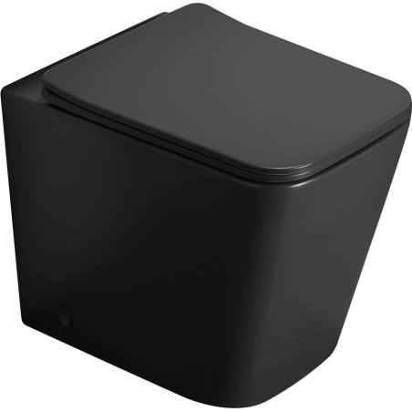 Mexen Cube WC-Schüssel stehend Rimless mit langsam schließendem Deckel slim, Duroplast, schwarz matt - 32924085
