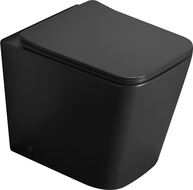 Mexen Cube stojeća WC školjka Rimless s tankom deskicom, duroplast, crna mat - 32924085