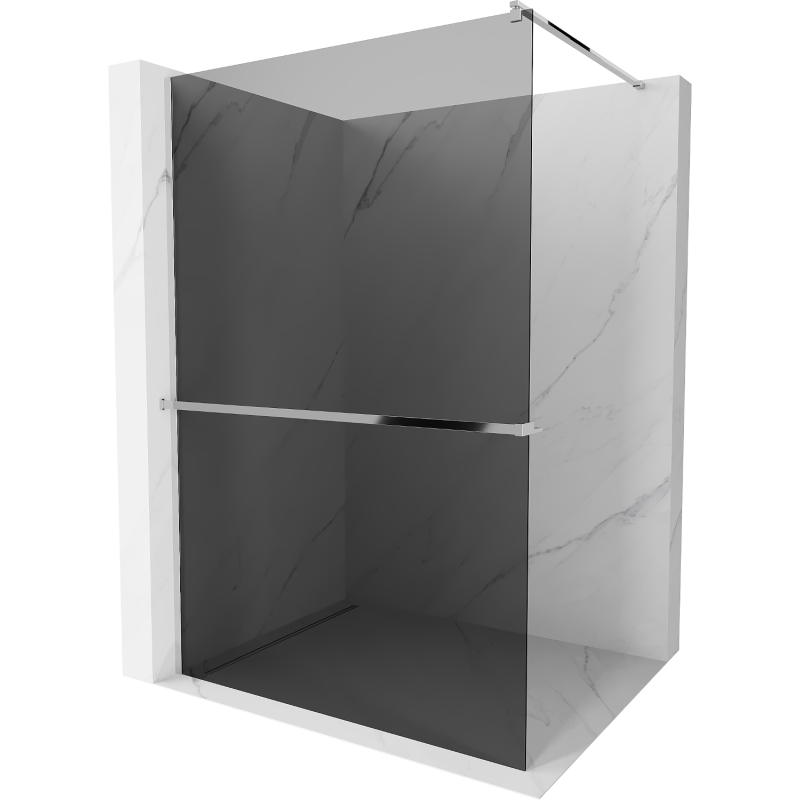 Mexen Kioto+ duschpanel med hylla Walk-in 90 x 200 cm, grafit, krom - 800-090-121-01-40