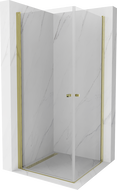Mexen Pretoria Duo cabine de duche com porta de abrir 70 x 70 cm, transparente, dourada - 852-070-070-50-00-02