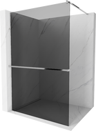 Mexen Kioto+ parete doccia con mensola Walk-in 110 x 200 cm, grafite, cromo - 800-110-121-01-40