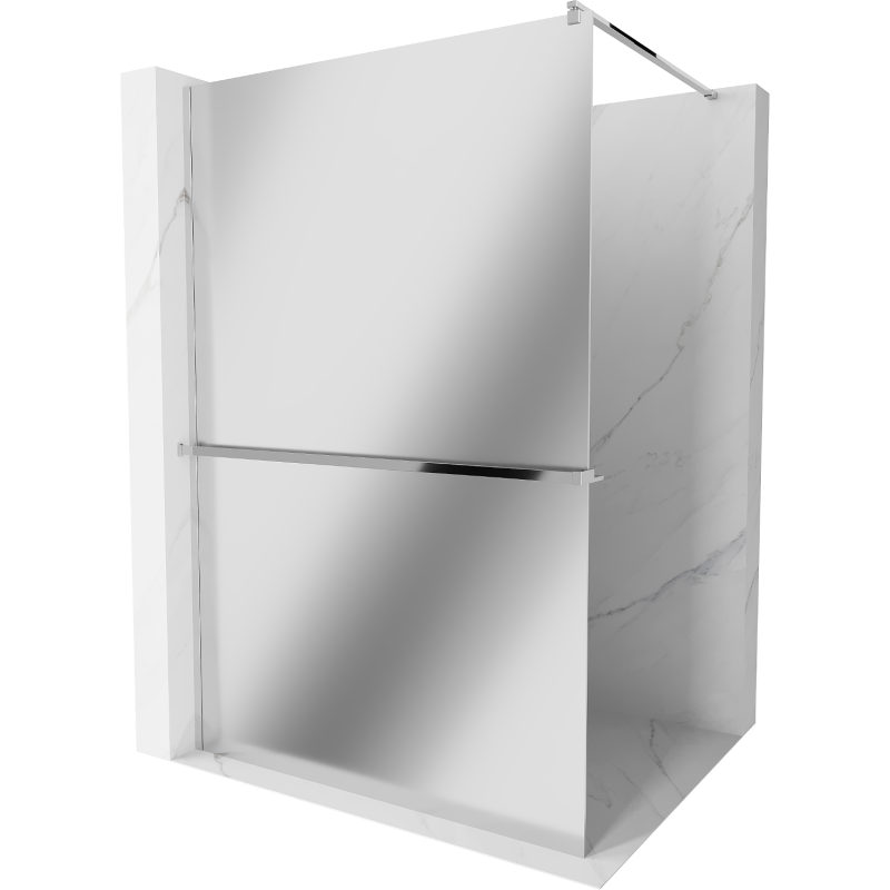 Mexen Kioto+ duschvägg med hylla Walk-in 70 x 200 cm, spegel, krom - 800-070-121-01-50