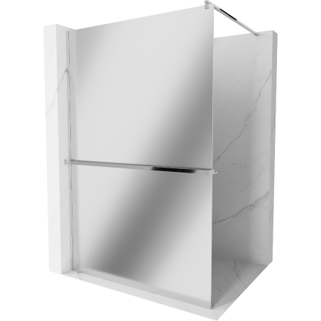 Mexen Kioto+ shower wall with Walk-in shelf 80 x 200 cm, mirror, chrome - 800-080-121-01-50