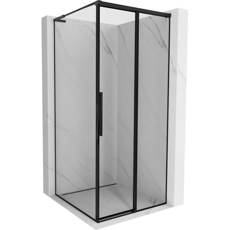 Mexen Rox L lükandustega parempoolne dušinurk 100 x 100 cm, must raam, must - 8C2L-100-100-70-70-P