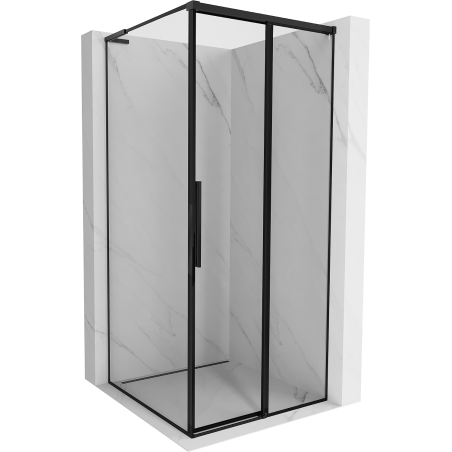 Mexen Rox L sliding shower enclosure right 100 x 100 cm, black frame, black - 8C2L-100-100-70-70-P