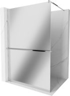 Mexen Kioto+ ścianka prysznicowa z półką Walk-in 100 x 200 cm, lustro, chrom - 800-100-121-01-50