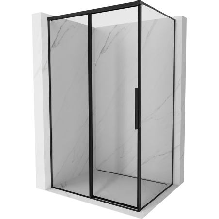 Mexen Rox lükand dušinurk vasak 150 x 85 cm, must raam, must - 8C2-150-085-70-70-L