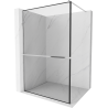Mexen Kioto+ paroi de douche avec étagère Walk-in 80 x 200 cm, cadre noir, chrome - 800-080-121-01-70