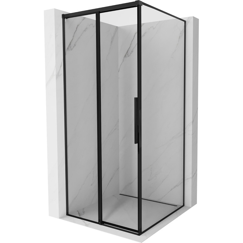 Mexen Rox vasakpoolne lükandustega dušinurk 90 x 90 cm, must raam, must - 8C2-090-090-70-70-L