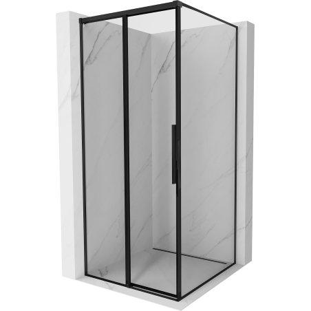 Mexen Rox cabine de douche coulissante gauche 100 x 100 cm, cadre noir, noir - 8C2-100-100-70-70-L