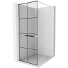Mexen Kioto+ paroi de douche avec étagère Walk-in 70 x 200 cm, grille noire, chrome - 800-070-121-01-77
