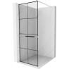 Mexen Kioto+ Duschwand mit Ablage Walk-in 80 x 200 cm, schwarzes Raster, Chrom - 800-080-121-01-77