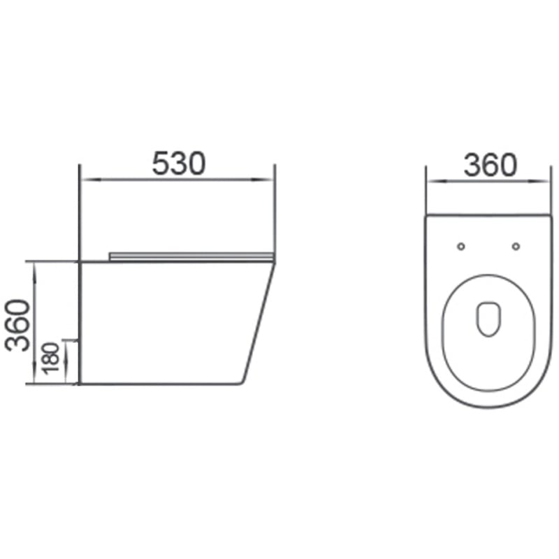 Mexen Rico 2.0 Rimless Tornado WC Bowl with Soft-Close Slim Seat, Duroplast, White Gloss - 3072L4000T