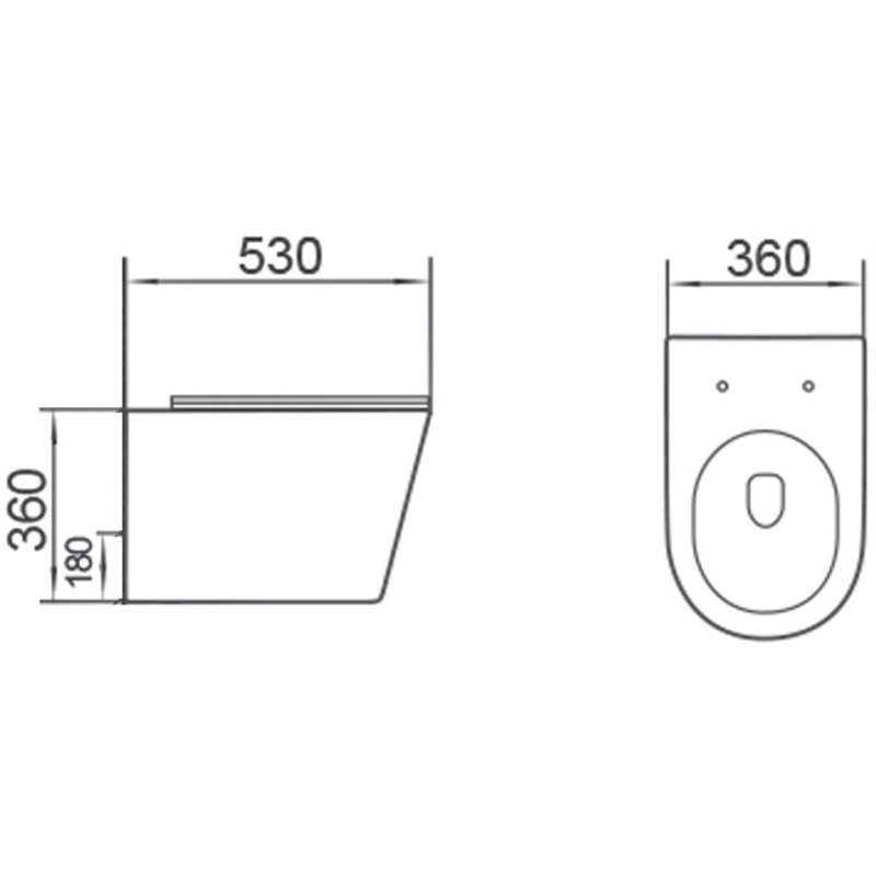 Mexen Rico vaso WC Rimless Tornado con sedile slim a chiusura rallentata, duroplastico, bianco lucido - 3072L4000T