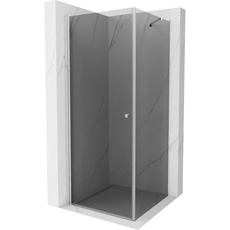 Mexen Pretoria cabina de ducha abatible 90 x 90 cm, grafito, cromo - 852-090-090-01-40