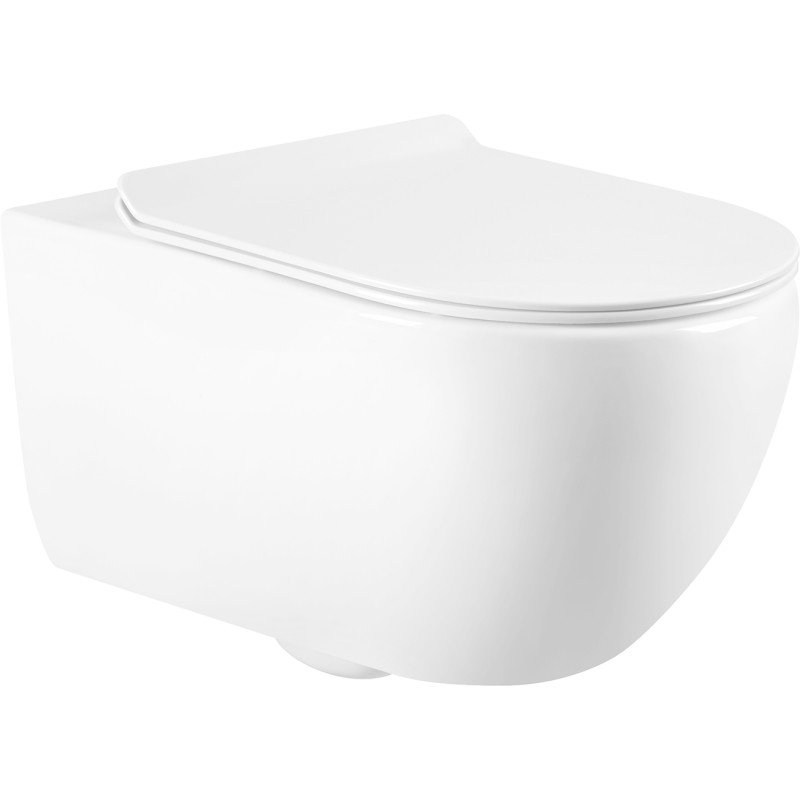 Mexen Carmen 2.0 Rimless wc-pott aeglaselt sulguva äravõetava duroplastkaantega, valge läikega - 3088L4000