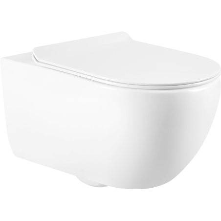 Mexen Carmen 2.0  miska wc Rimless z deską wolnoopadającą slim, duroplast, biała połysk - 3088L4000