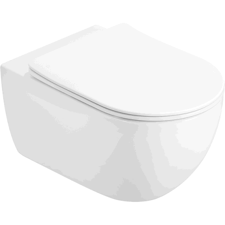 Mexen Carmen Rimless Tornado toilet bowl with slim soft-close seat, duroplast, white gloss - 3088L4000T