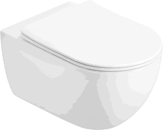 Mexen Carmen 2.0 Rimless Tornado WC-pott, millel on aeglaselt sulguv õhuke duroplastkaas, valge läige - 3088L4000T
