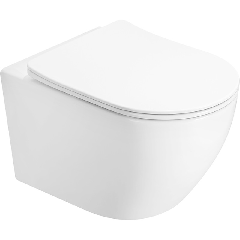 Mexen Lena 2.0 miska wc Rimless z deską wolnoopadającą slim, duroplast, biała połysk - 3022L4000