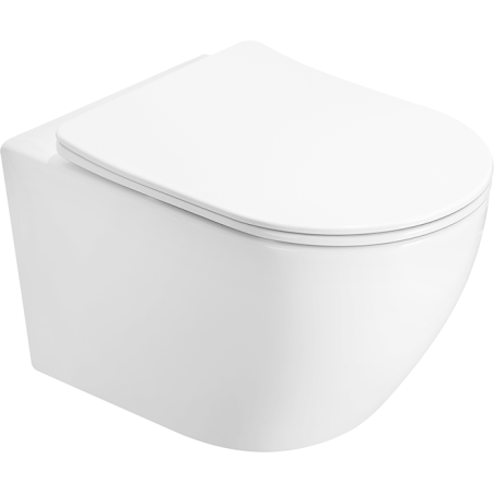 Mexen Lena 2.0 taza de inodoro Rimless con asiento de cierre suave slim, duroplast, blanco brillo - 3022L4000