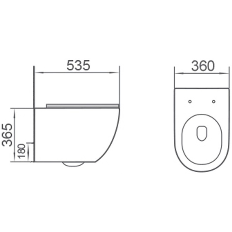 Mexen Lena WC školjka Rimless s počasi padajočim slim sedežem, duroplast, bel sijaj - 3022L4000