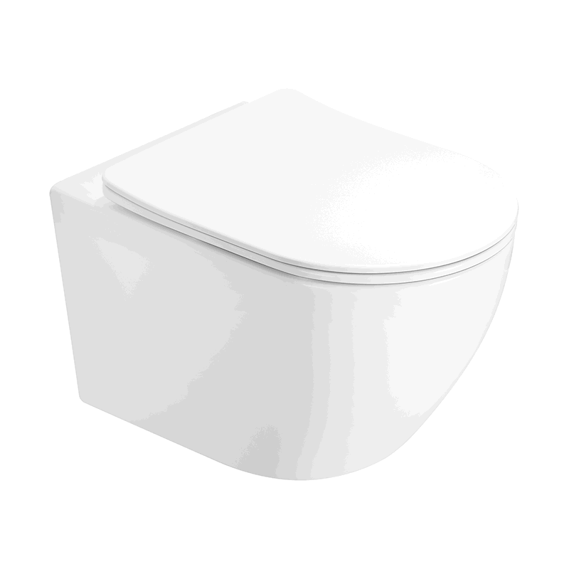 Mexen Lena wc-kulho Rimless Tornado hidastuvalla slim-kannella, duroplast, valkoinen kiiltävä - 3022L4000T