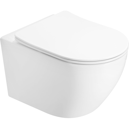 Mexen Lena rimless toilet bowl with Tornado system and slim, soft-closing seat, duroplast, white gloss - 3022L4000T