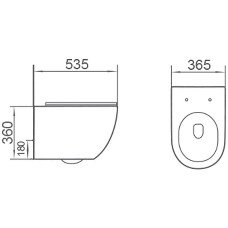 Mexen Lena 2.0 Rimless Tornado toilet bowl with soft-close slim seat, duroplast, glossy white - 3022L4000T