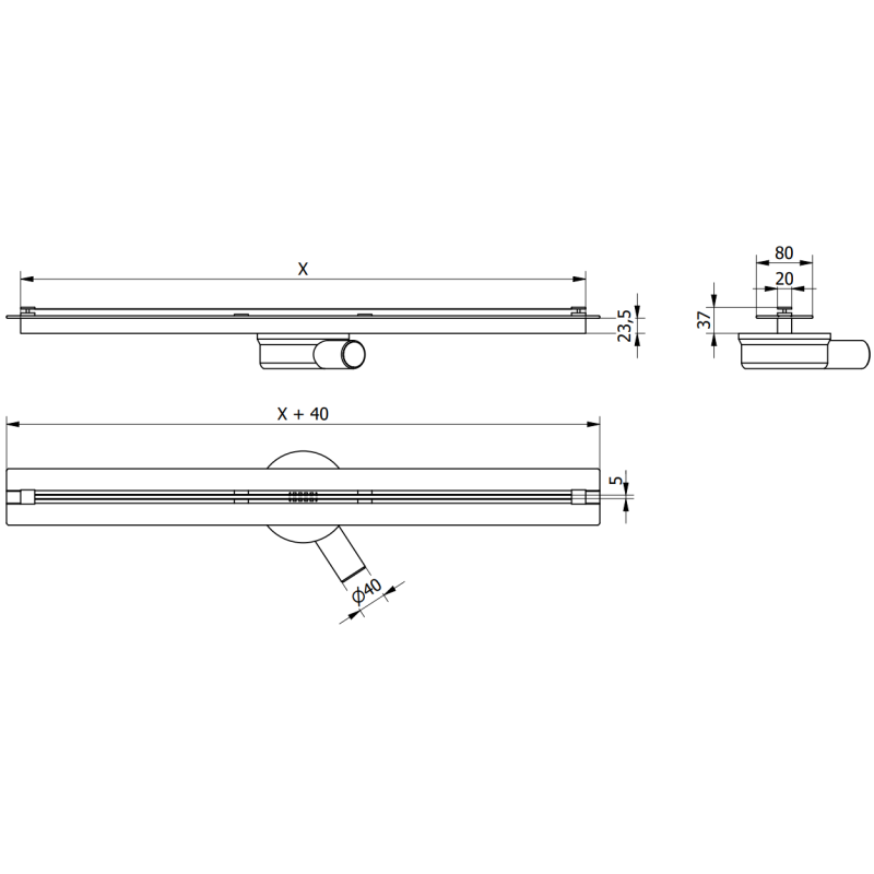Mexen Flat 360° Superflacher drehbarer Linienabfluss 110 cm, gebürstetes Gold - 1A51110