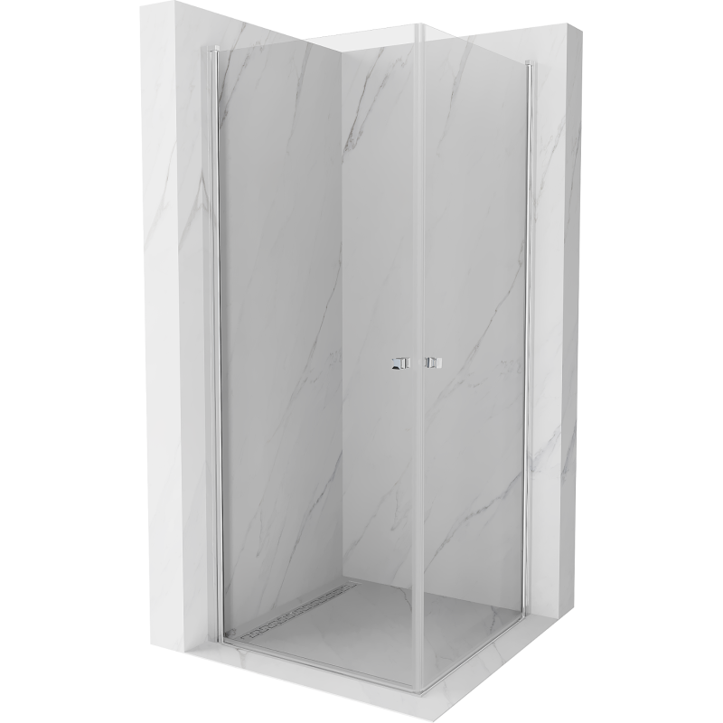 Mexen Pretoria Duo cabina de ducha abatible 80 x 80 cm, transparente, cromo - 852-080-080-02-00