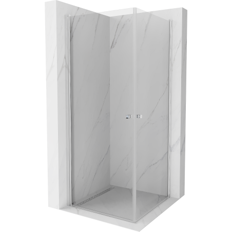 Mexen Pretoria Duo Duschkabine schwenkbar 80 x 80 cm, transparent, Chrom - 852-080-080-02-00
