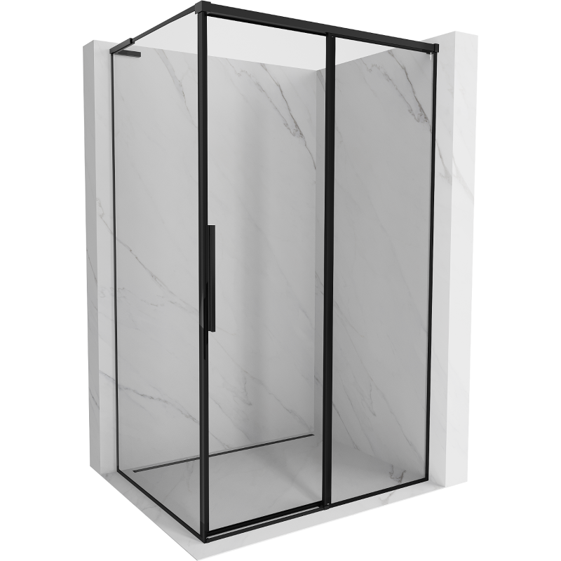 Mexen Rox L Duschkabine rechts schiebbar 100 x 120 cm, schwarzer Rahmen, schwarz - 8C2L-100-120-70-70-P
