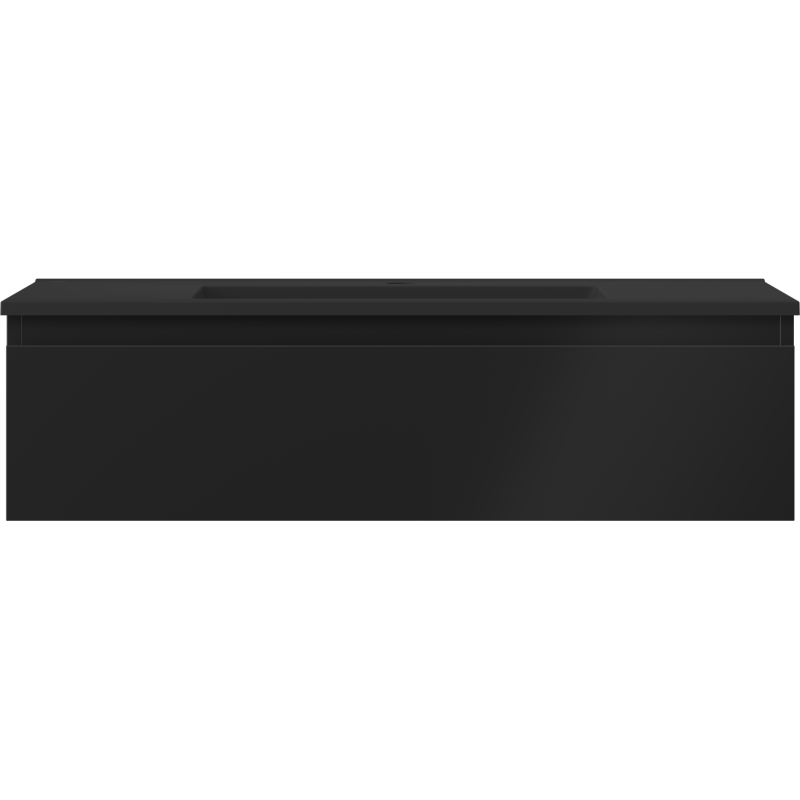 Mexen Orio Badezimmerschrank 90 cm mit Waschbecken Otis, 1 Schublade, schwarz matt - 91A10-09023-1-BF71-W18M71