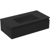Mexen Orio Badezimmerunterschrank 90 cm mit Waschbecken Otis, 1 Schublade, schwarz matt - 91A10-09023-1-BF71-W18M71