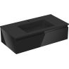 Mexen Orio Badezimmerschrank 90 cm mit Waschbecken Otis, 1 Schublade, schwarz glänzend/schwarz matt - 91A10-09023-1-BF70-W18M71