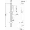 Mexen DB72 Duschset verschiebbar, schwarz - 785724584-70