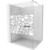 Mexen Kioto+ shower wall with shelf Walk-in 80 x 200 cm, white pattern, chrome - 800-080-121-01-85