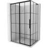 Mexen Rox L Duschkabine, linksseitig verschiebbar, 100 x 80 cm, schwarzes Gitter, schwarz - 8C2L-100-080-70-77-L